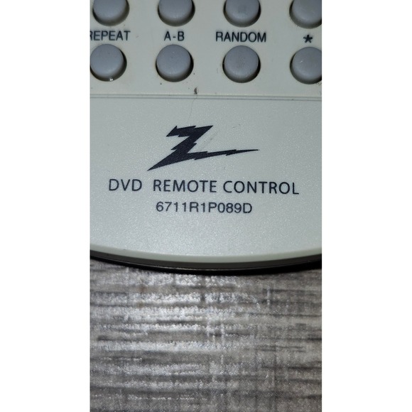 Zenith DVD Remote Control 6711R1P089D Player‎ Replacement Tested - Picture 3 of 4